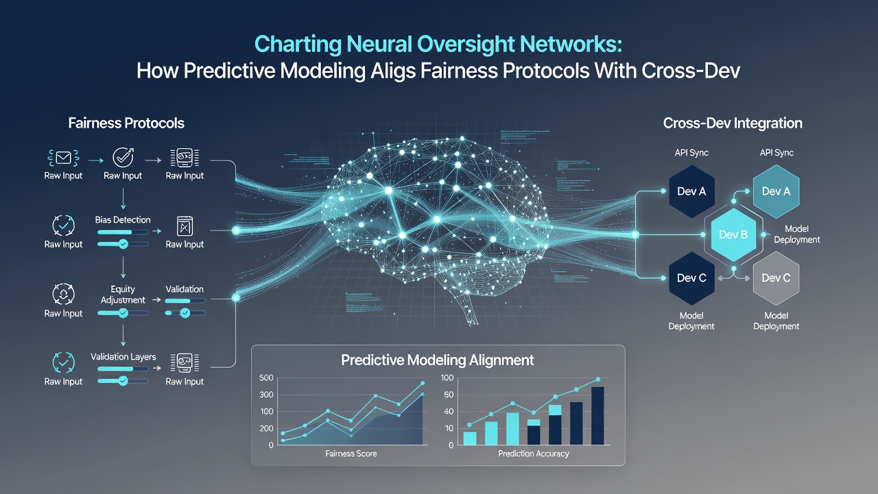 Data flow diagram illustrating predictive models connecting fairness checks with reward distribution across multiple devices