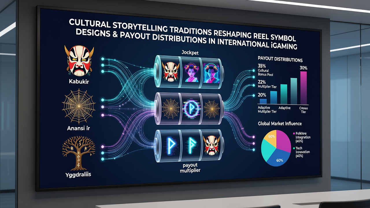 Diverse cultural icons displayed on slot reels with corresponding payout structures in international online platforms