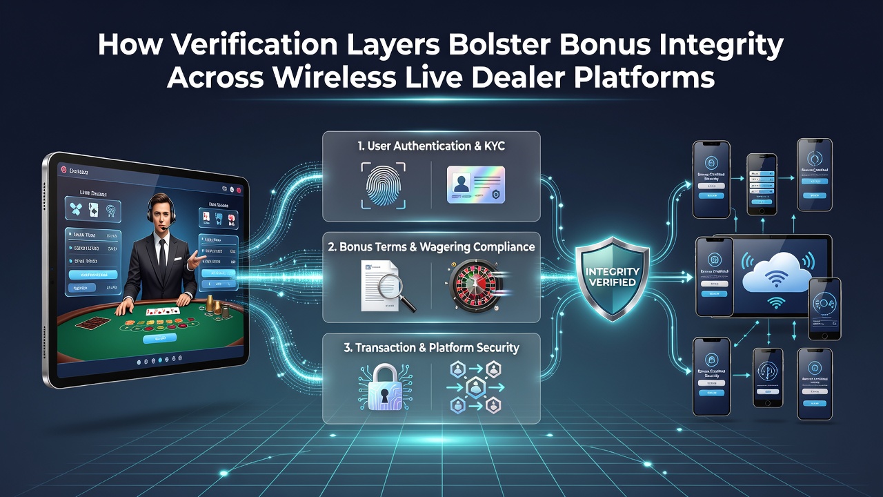 Live dealer table on mobile screen with overlaid security verification indicators during a bonus-eligible session