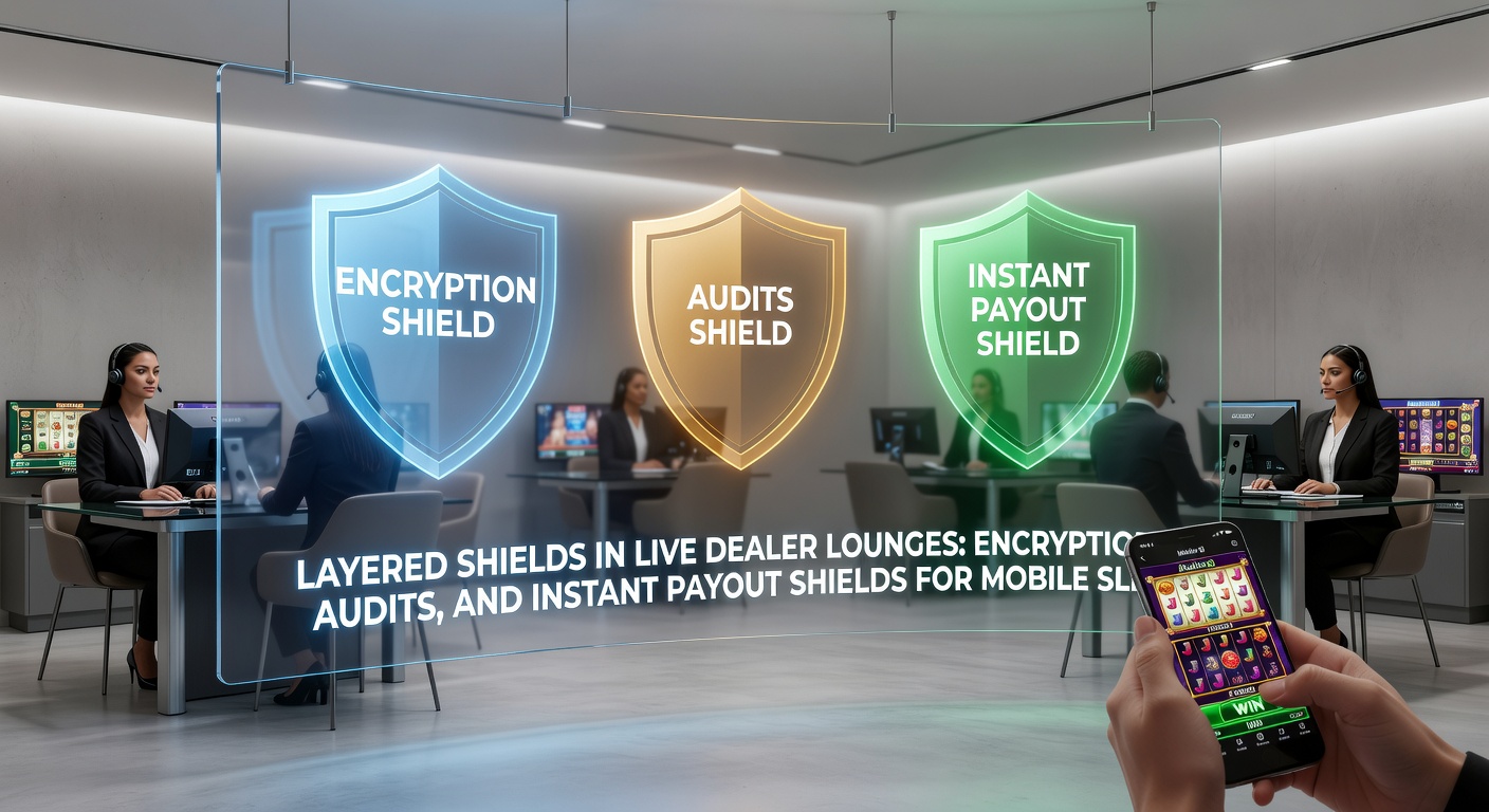 Auditors examining code on screens beside a locked payout vault icon, representing rigorous third-party checks and secure mobile withdrawals